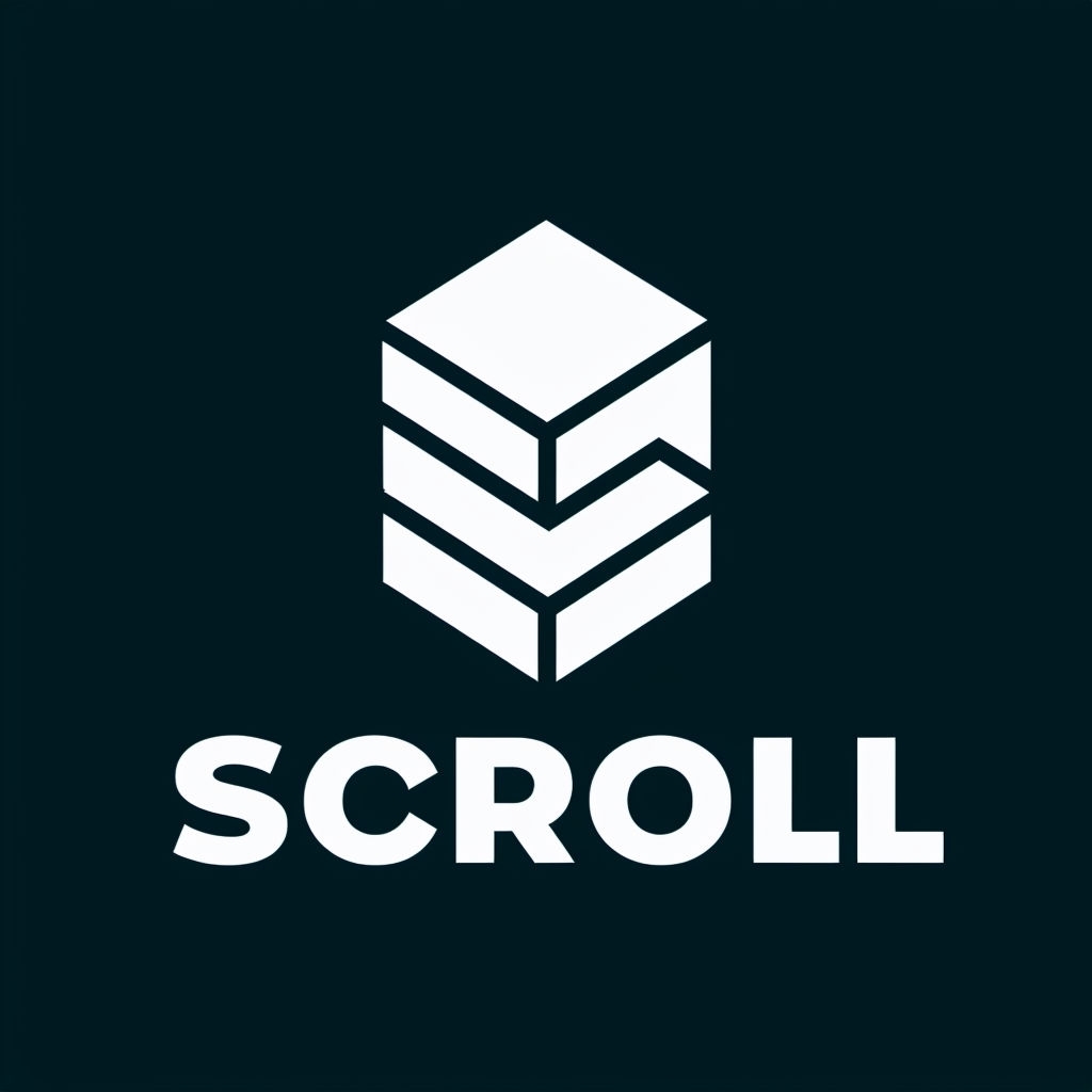 Minimalist Geometric Cube Logo Design for Scroll Brand Logo