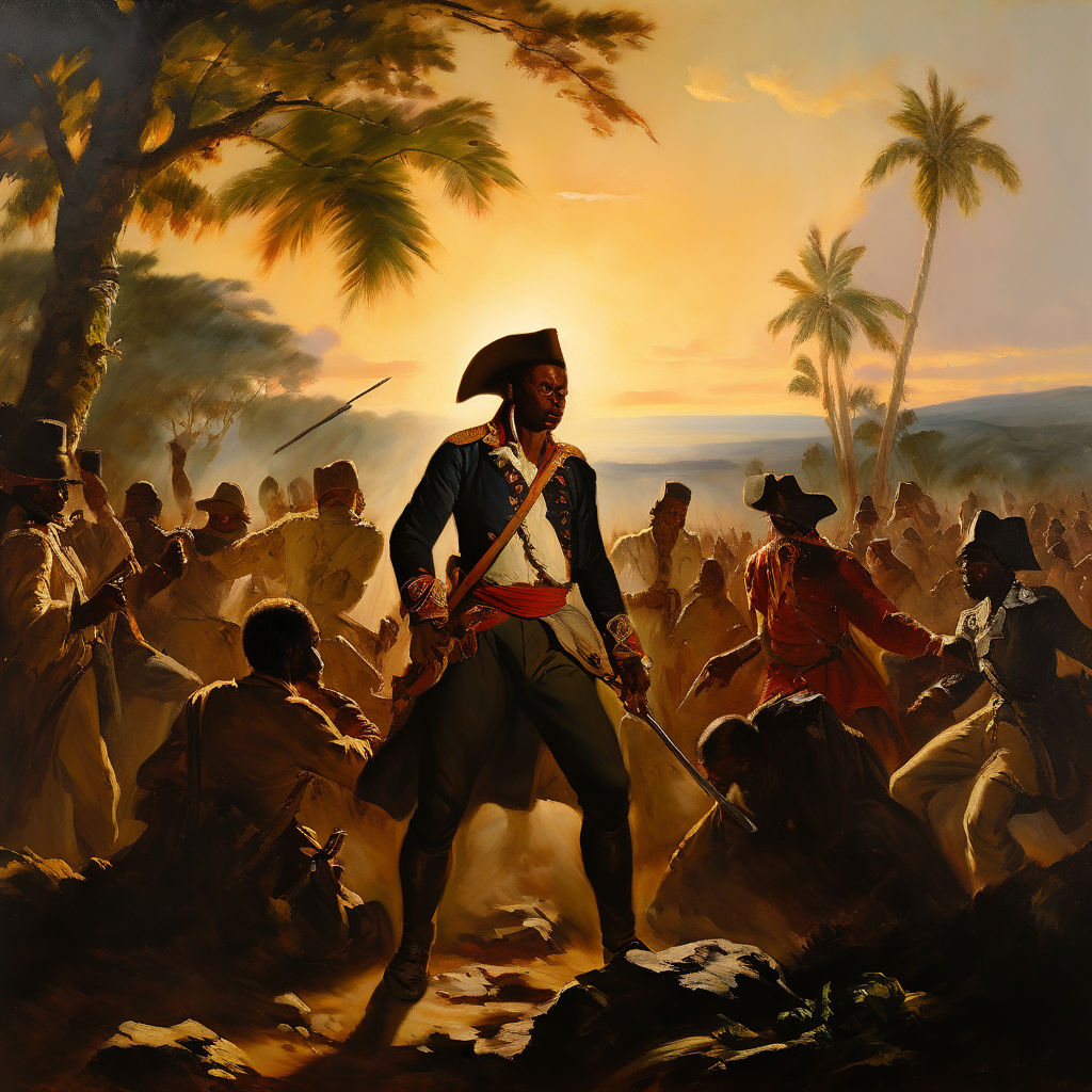 An oil painting capturing the fervor of the 1804 Haitian Rev... by Ali ...