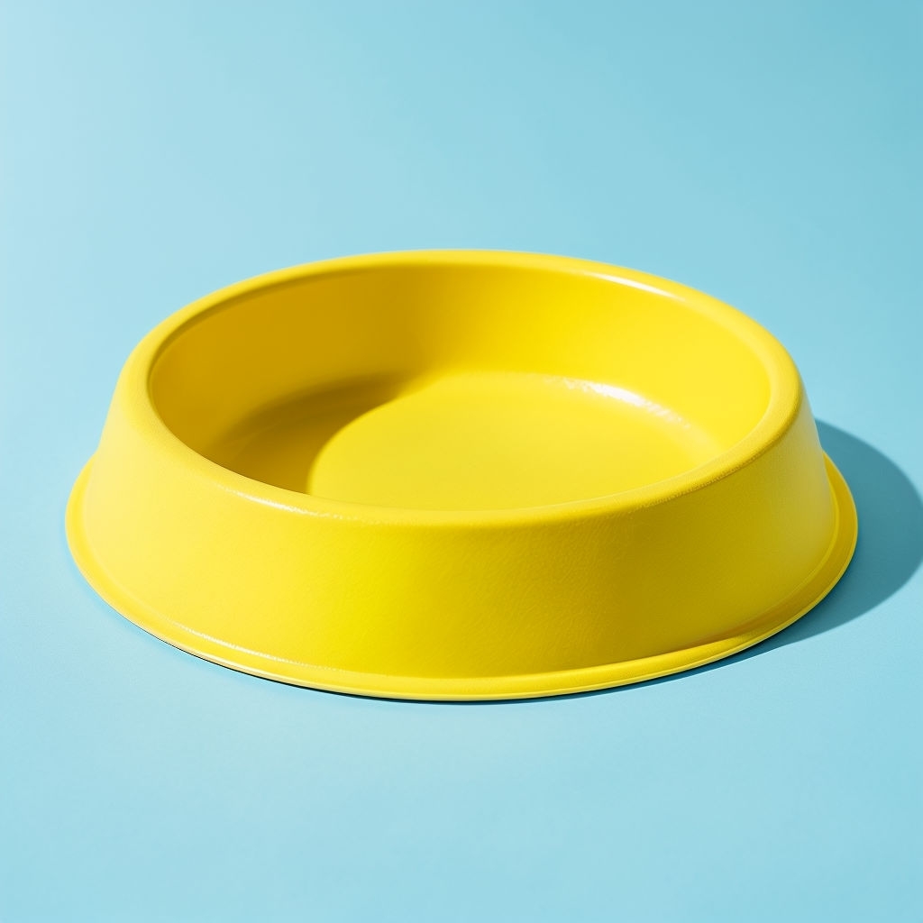 Bright Yellow PET Bowl Mockup for Pet Product Branding Mockup