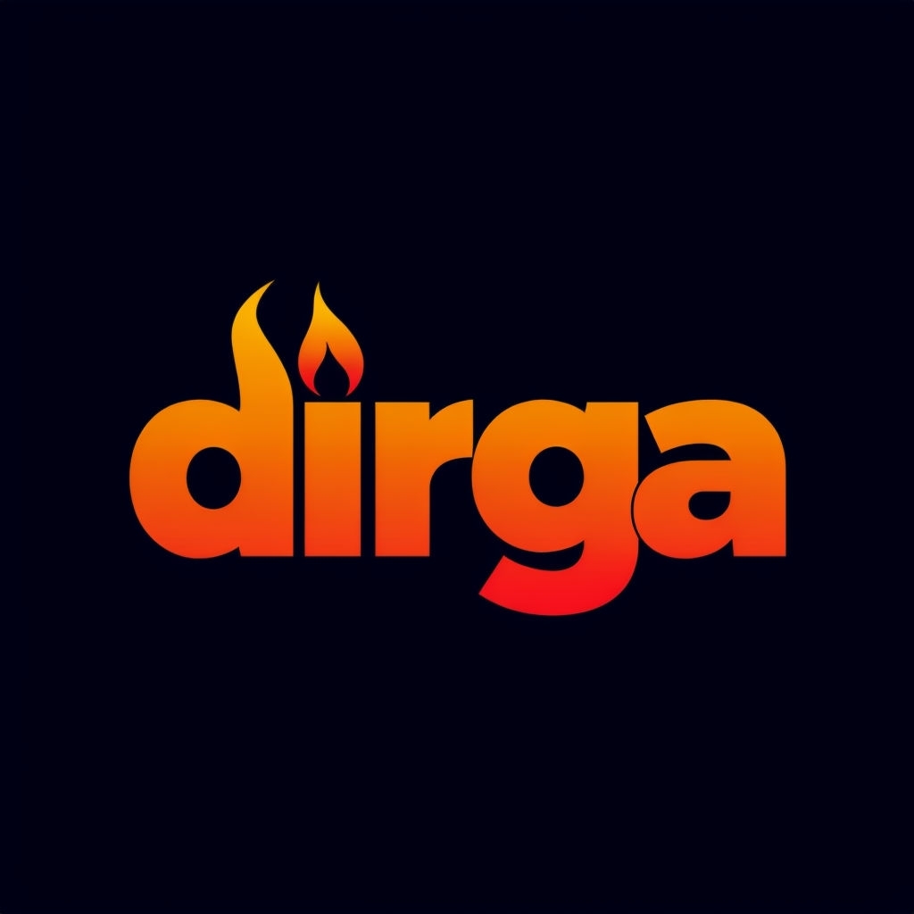 Minimalist Amber and Red Flame Logo Design for Dirga Brand