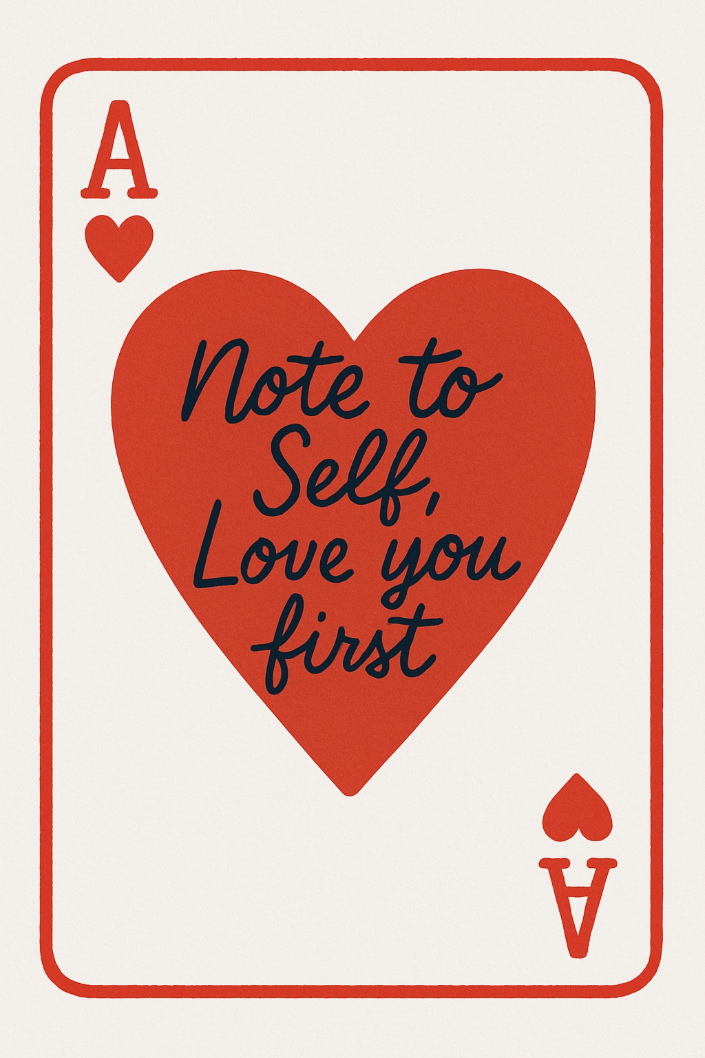 Minimalist Ace of Hearts Playing Card Design Poster