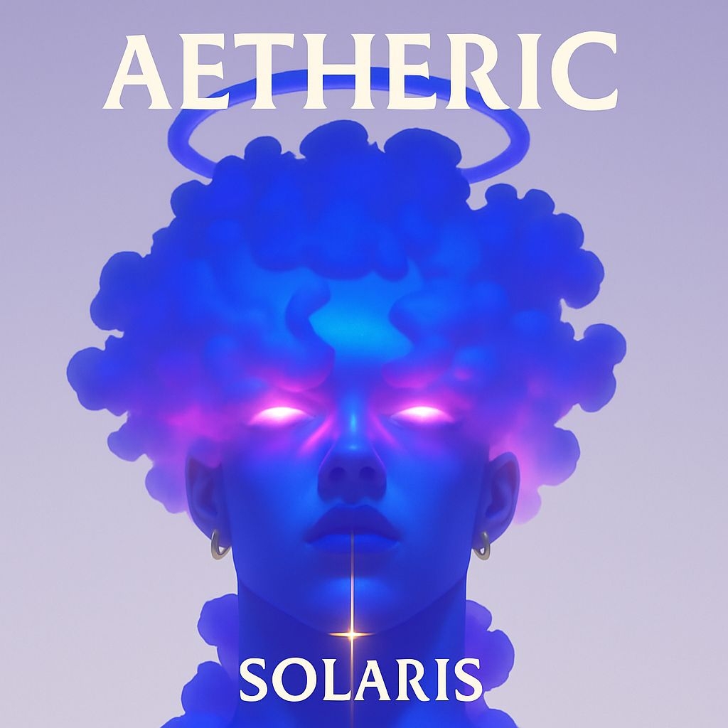 Ethereal Aetheric Solaris Digital Artwork with Neon Details Spotify Album Cover