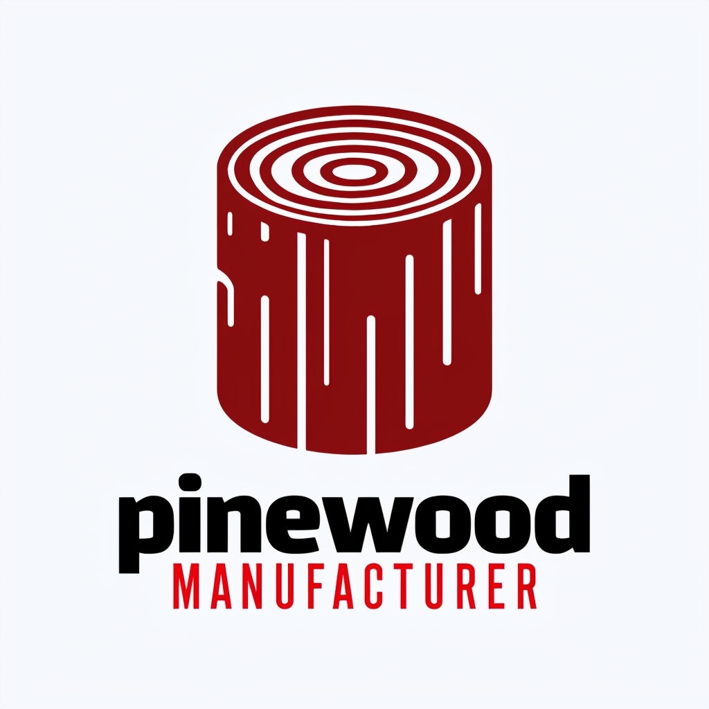 Minimalist Redwood Log Icon Pinewood Manufacturer Logo