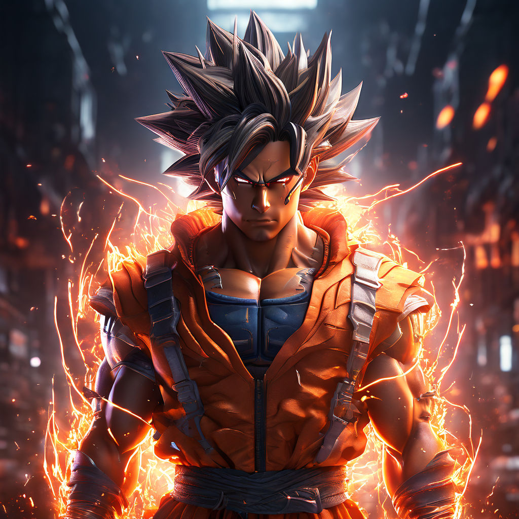 goku from dragon ball z in a fighting stance pose super saiyan yellow hair  pretty eyes shirtless grey background angry fullbody facing viewer looking  at viewer