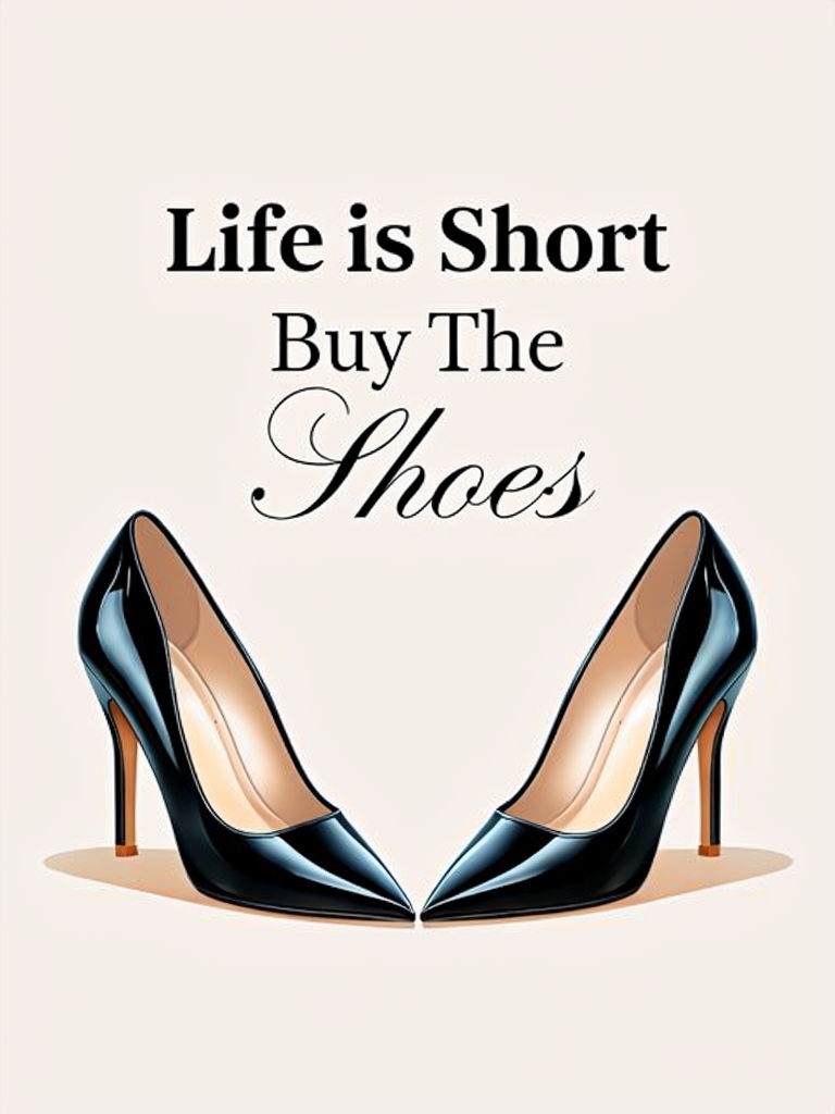 Life is Short Buy the Shoes Motivational T-Shirt