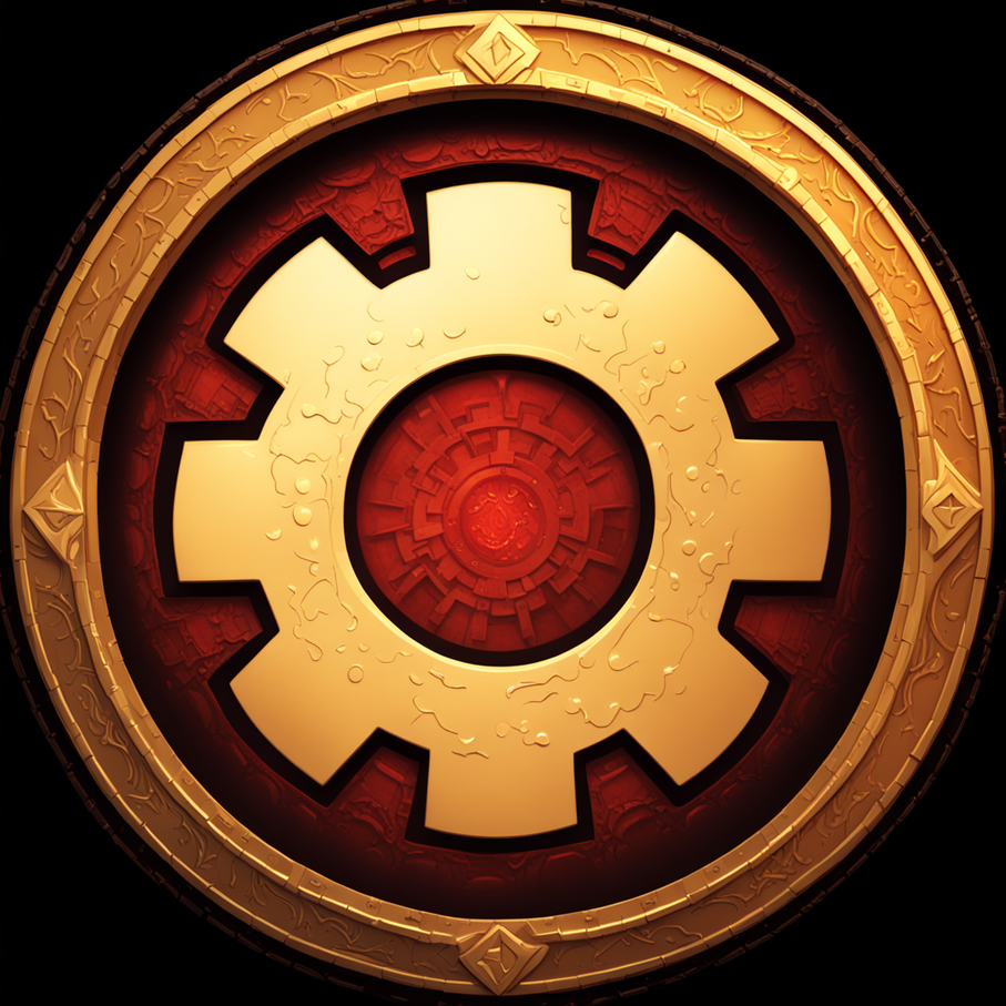 A rpg token with golden dwarven border representing a gearin... by ...