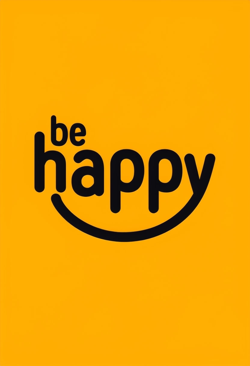 Be Happy Motivational Graphic Design Poster