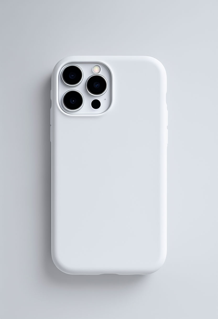 Elegant White Smartphone Case Mockup for iPhone Models