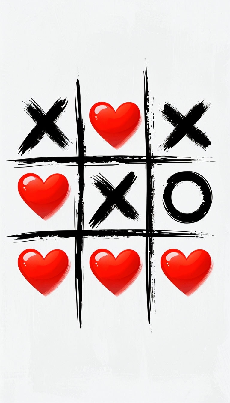 Minimalist Tic-Tac-Toe Game Digital Art Phone Case Cover