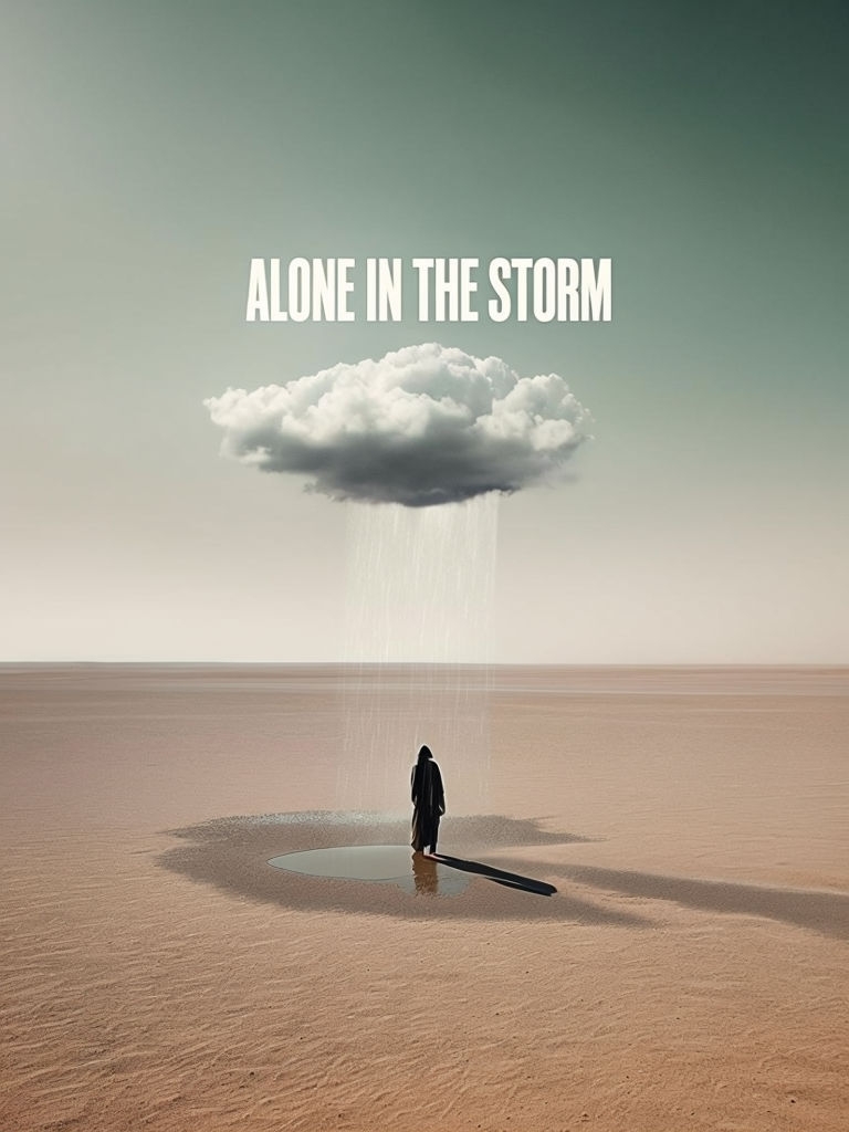 Alone in the Storm Surreal Emotional Art Piece