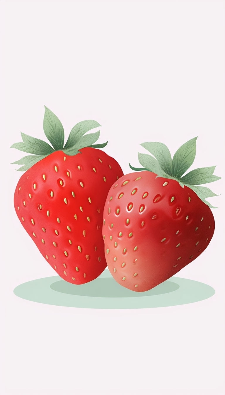 Minimalist Red Strawberry Illustration Phone Case Cover