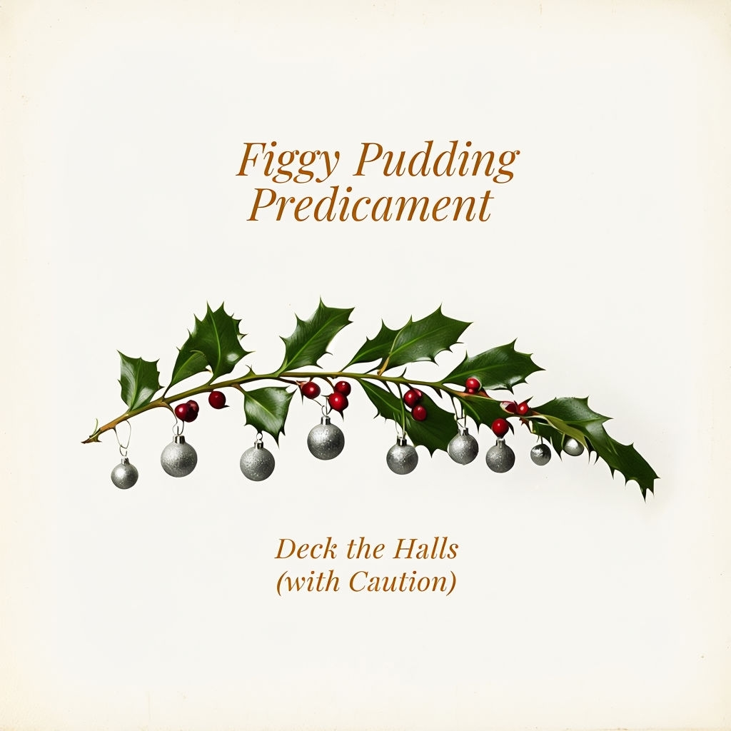 Quirky Minimalist Christmas Album Cover for Figgy Pudding Predicament