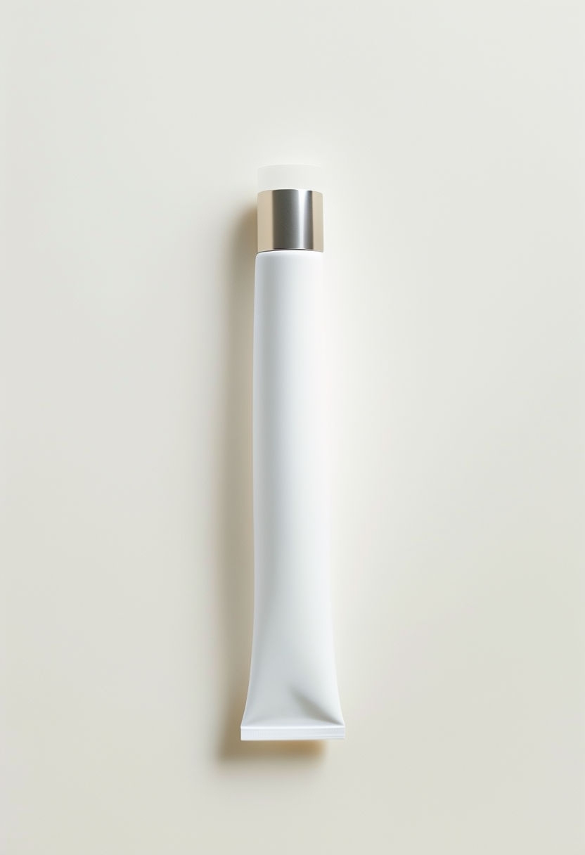 Minimalist White Cosmetic Tube Flat Lay Mockup