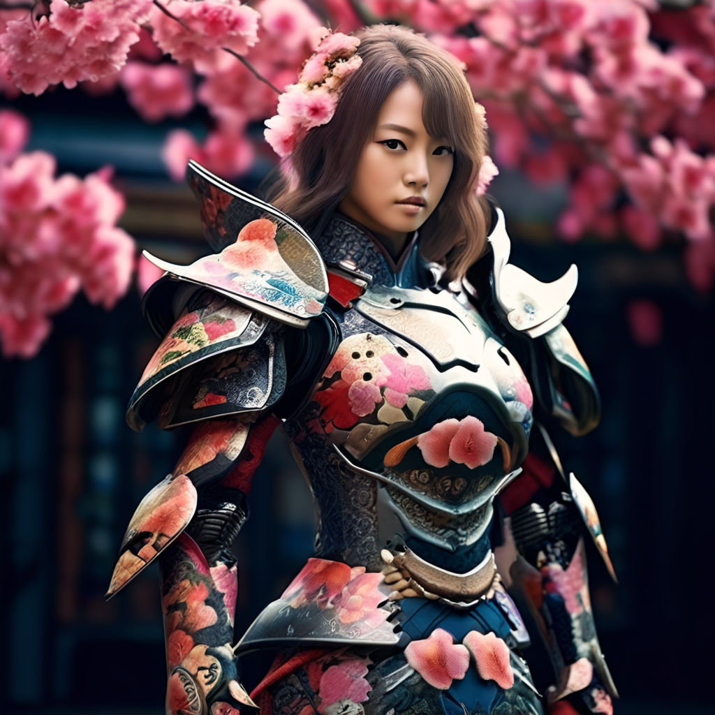 An anime female knight with full armor and skirt