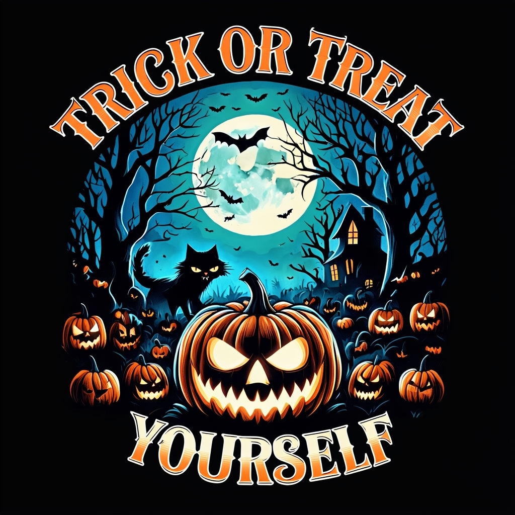 Vibrant Halloween Trick or Treat Jack-o'-lantern T-Shirt