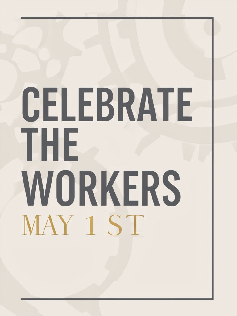 Celebrate the Workers May Day Card Design