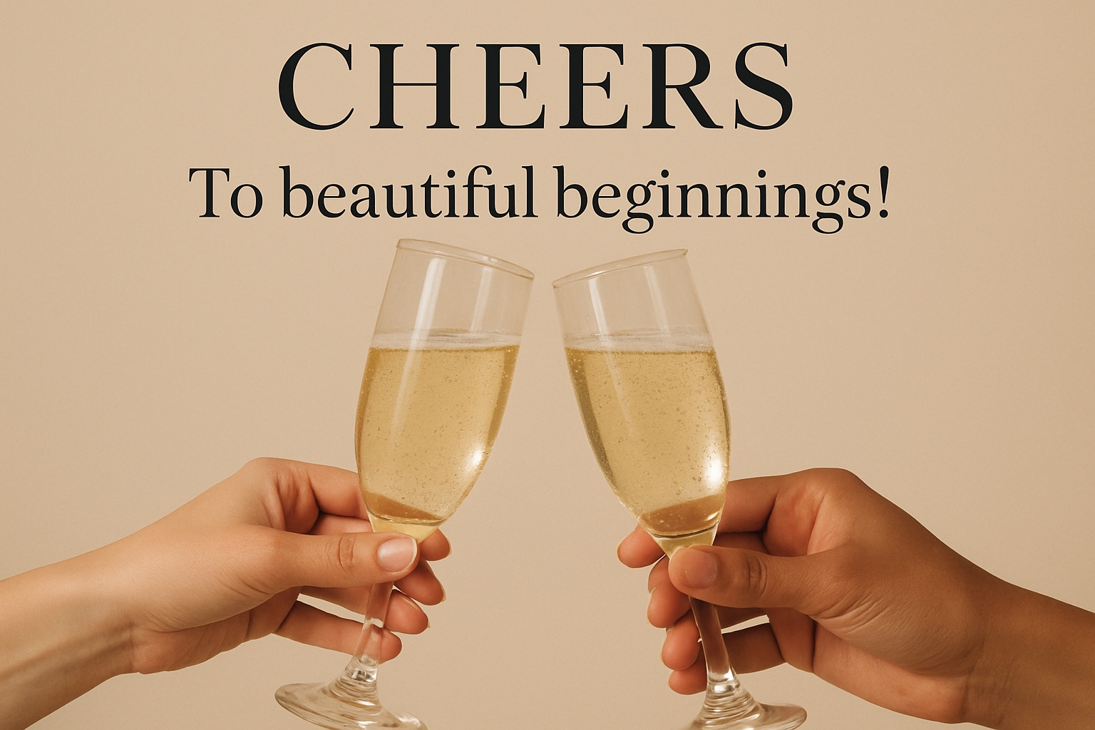 Cheers to Beautiful Beginnings Champagne Toast Invitation Card