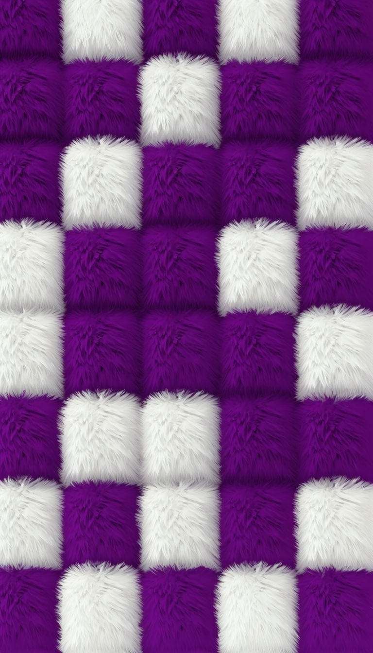 Textured Deep Purple and White Checkerboard Pattern Mobile Wallpaper