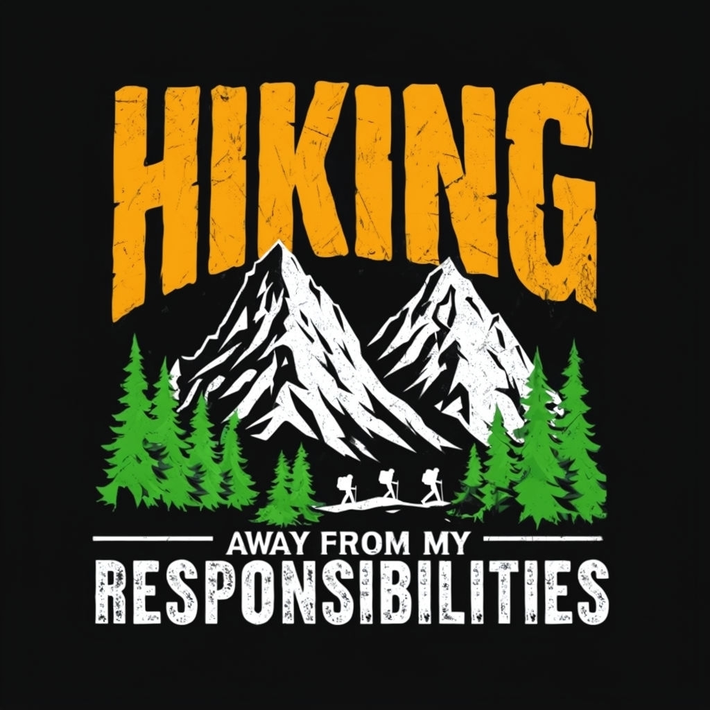 Bold Hiking Adventure Away From My Responsibilities T-Shirt