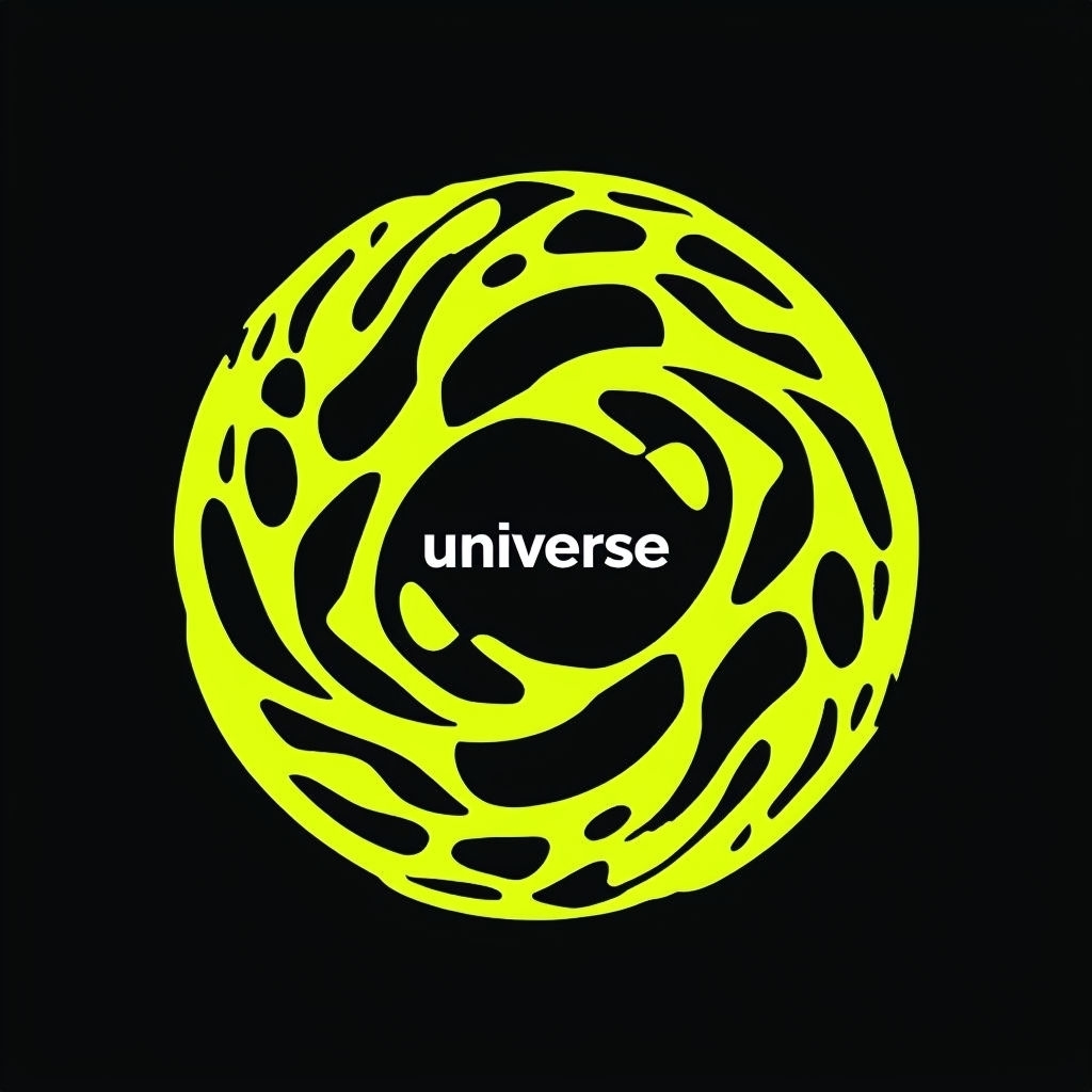 Modern Neon Universe Logo Design on Black Background