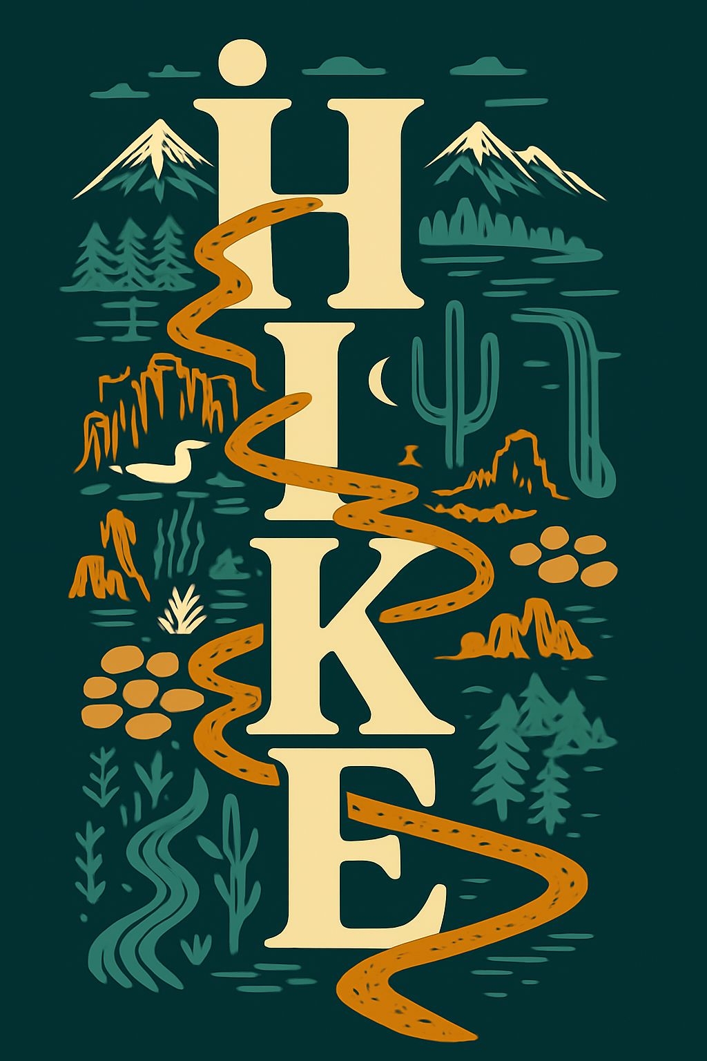 Vibrant Adventure Hike Typography T-Shirt Design