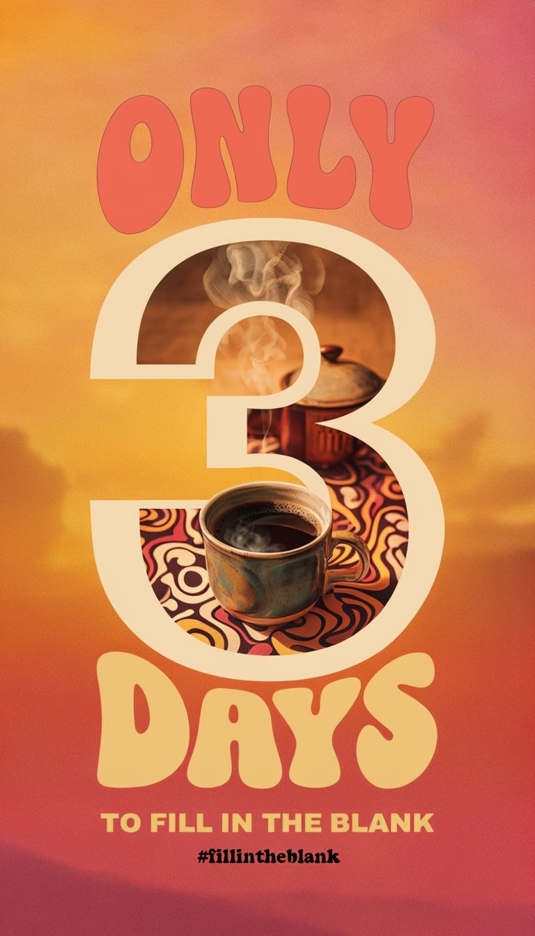 Psychedelic Countdown Instagram Story Design with Coffee Theme Social Media Post