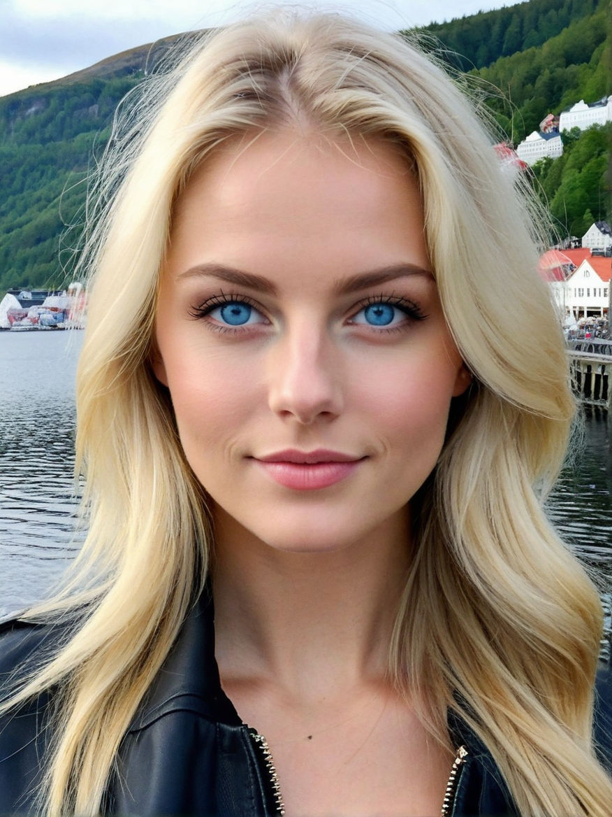 blond girl with blue eyes