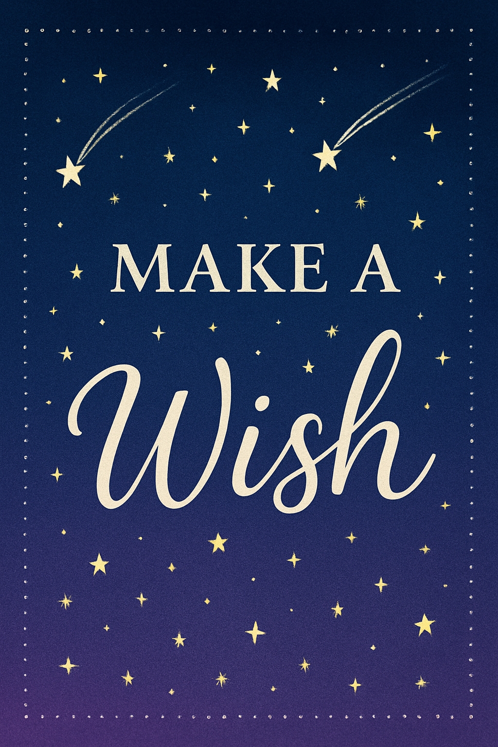 Make a Wish Motivational Poster with Dreamy Night Sky Design Event Sign