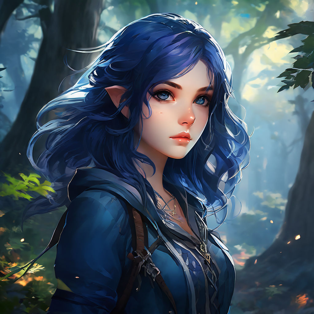 Petite blue elf girl