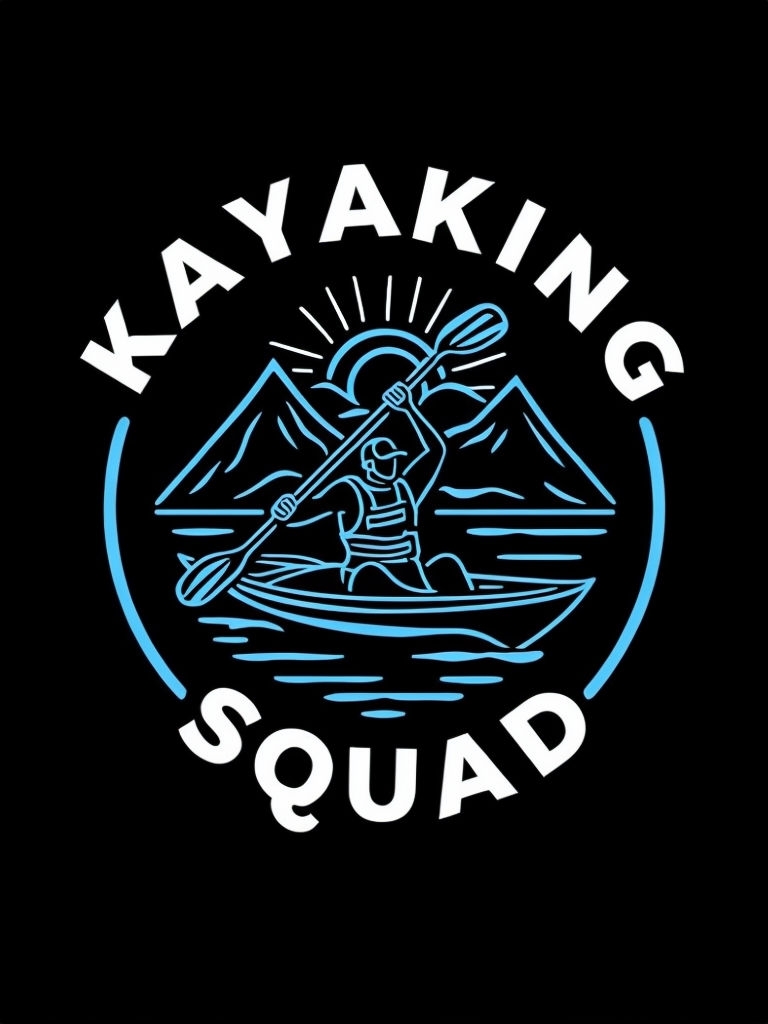Minimalist Kayaking Line Art Design with Bold Text T-Shirt