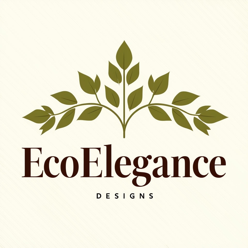 Elegant EcoElegance Logo with Leaf Design