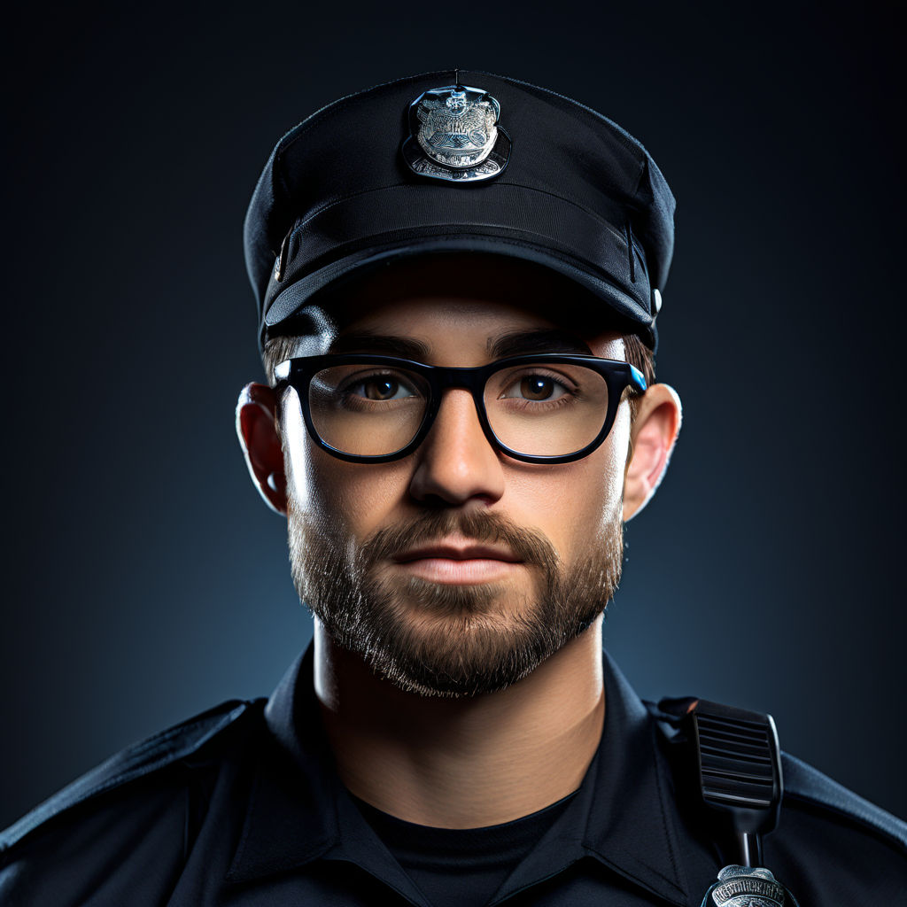 Scrawny looking cop profile picture. Nerdy. round face. blac... by ...