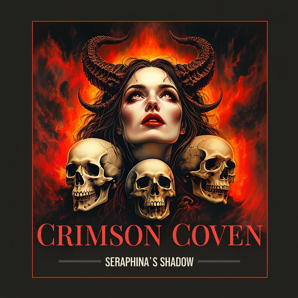 Captivating Dark Fantasy Art Crimson Coven Album Cover