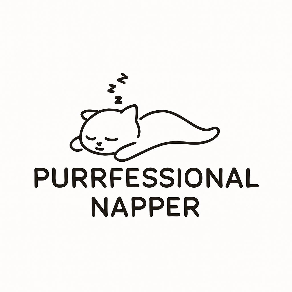 Adorable Sleeping Cat with Purrfessional Napper Text Sticker