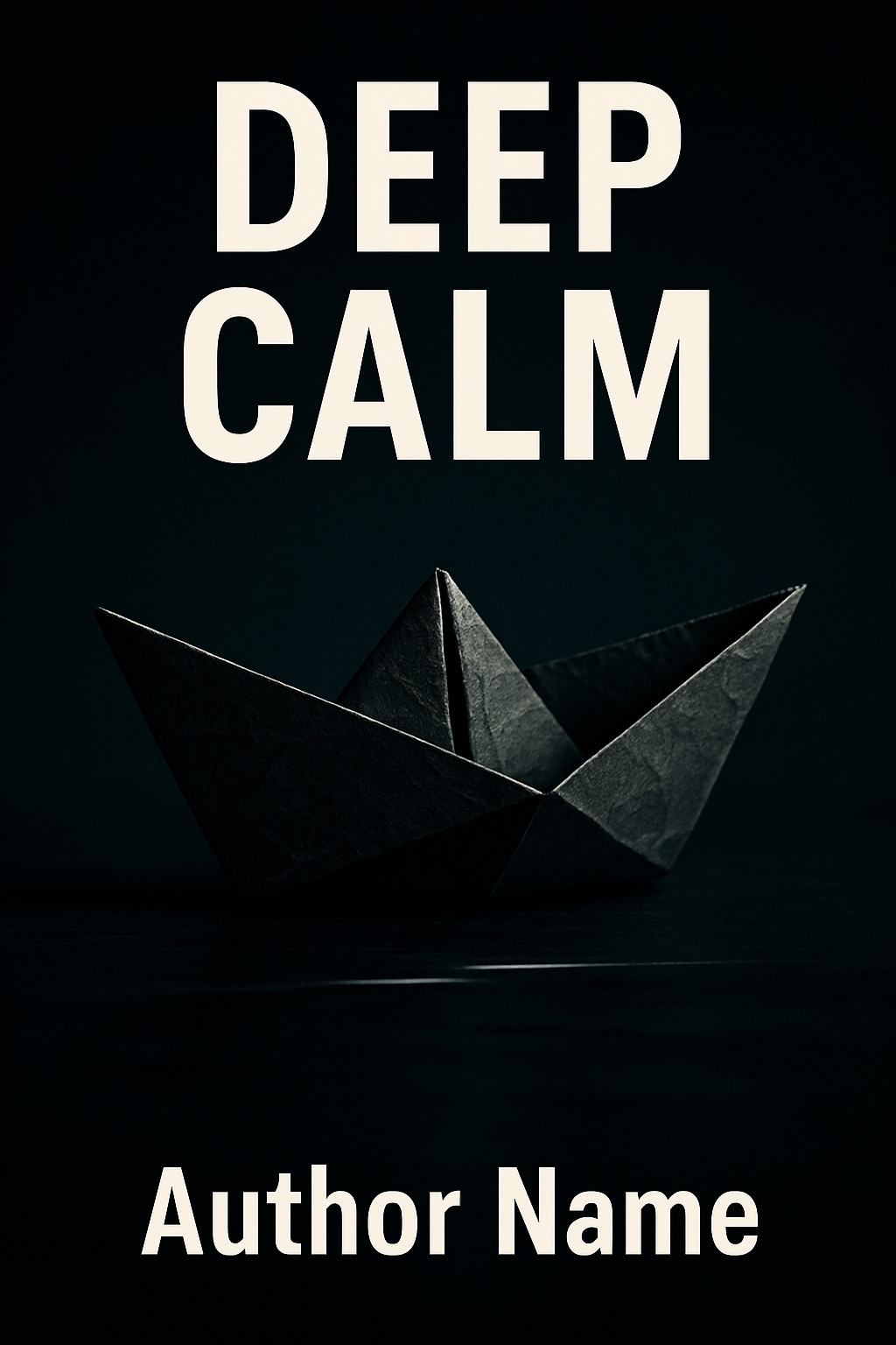 Minimalist Origami Boat Design with Deep Calm Text EBook Cover