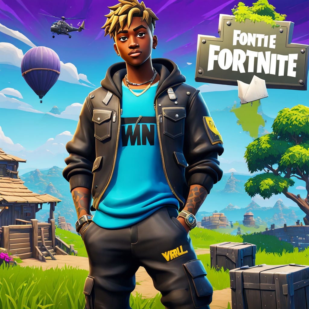 Juice wrld fortnite skin standing in fortnite map by Sam Salas Playground