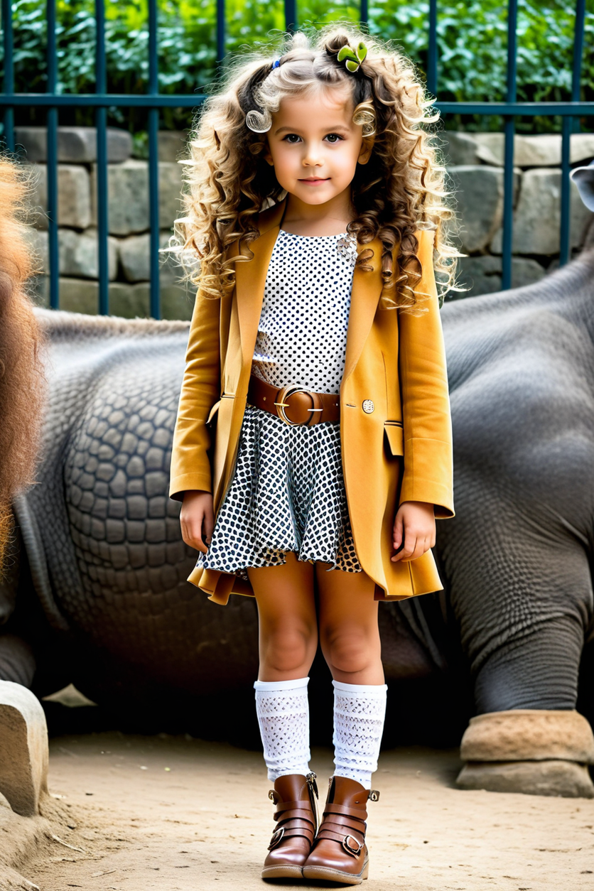 Full body of a really beautiful 5 year old girl with curly l... by ...