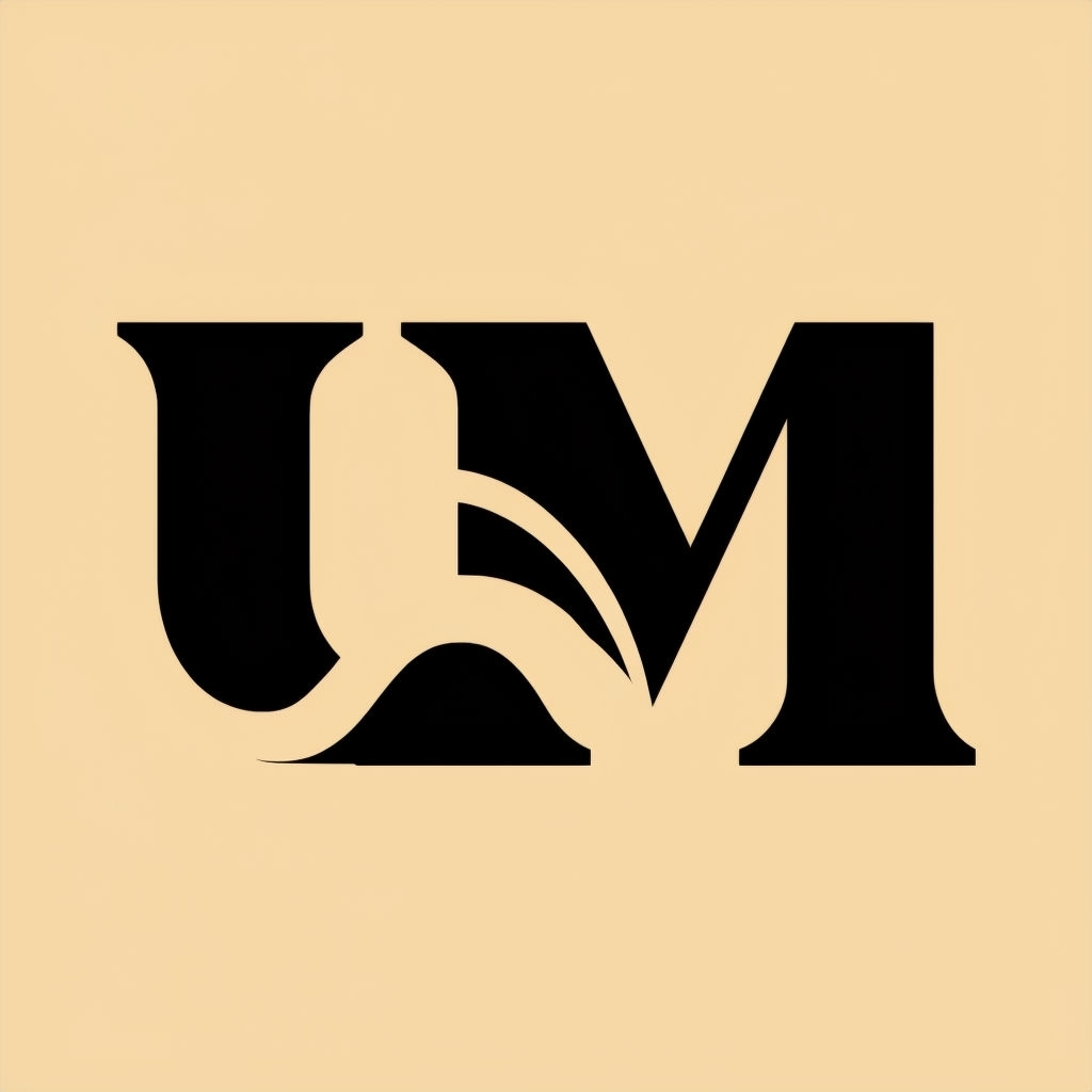 Elegant Minimalist UM Logo Design on Beige Background