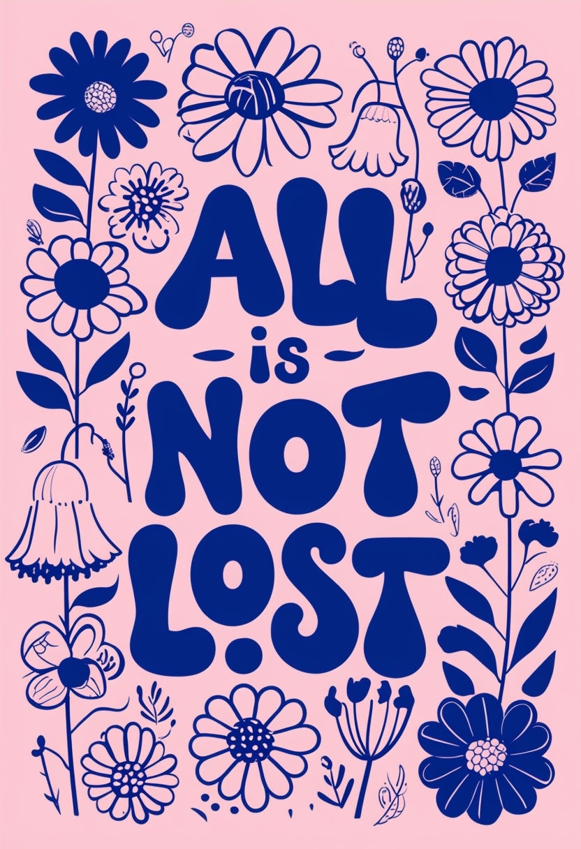 All is Not Lost Retro Floral Motivational Poster