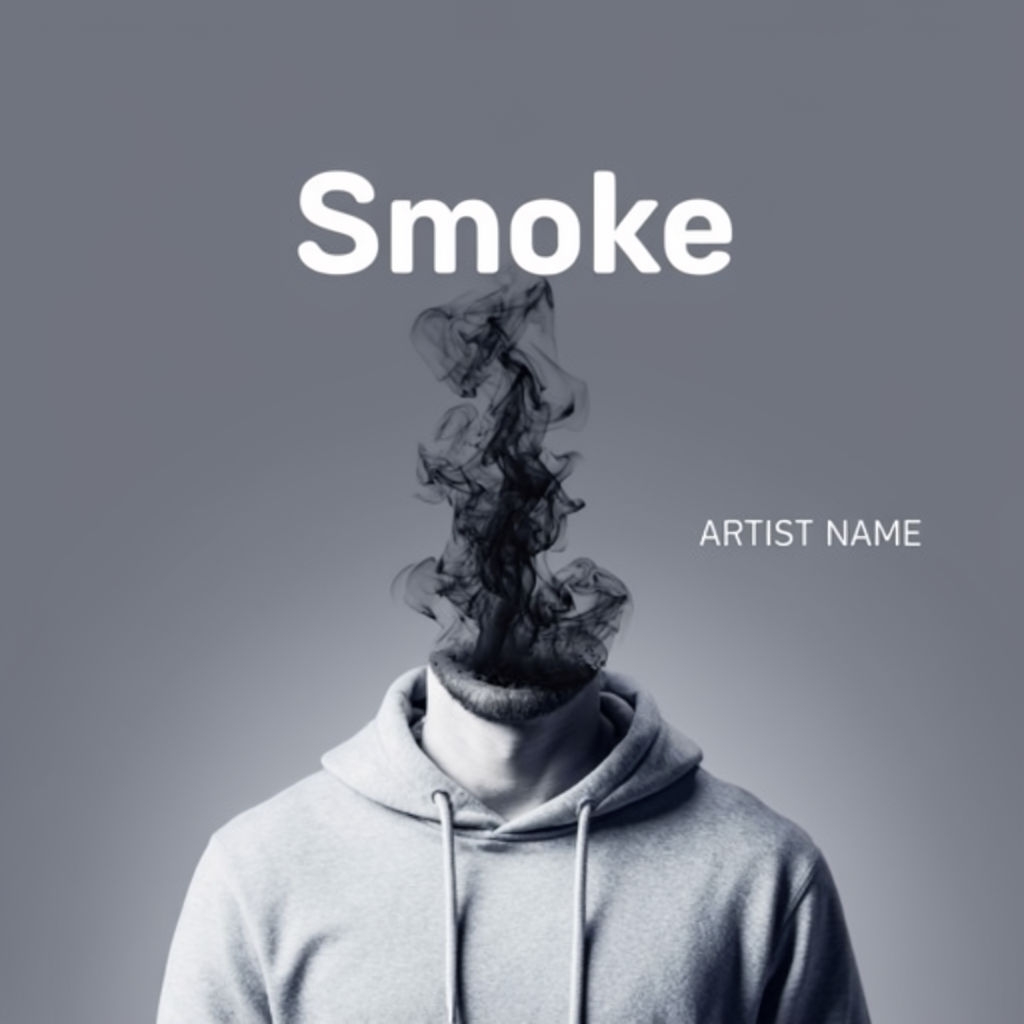 Mysterious Grayscale Smoke Man Artwork for Spotify Album Cover