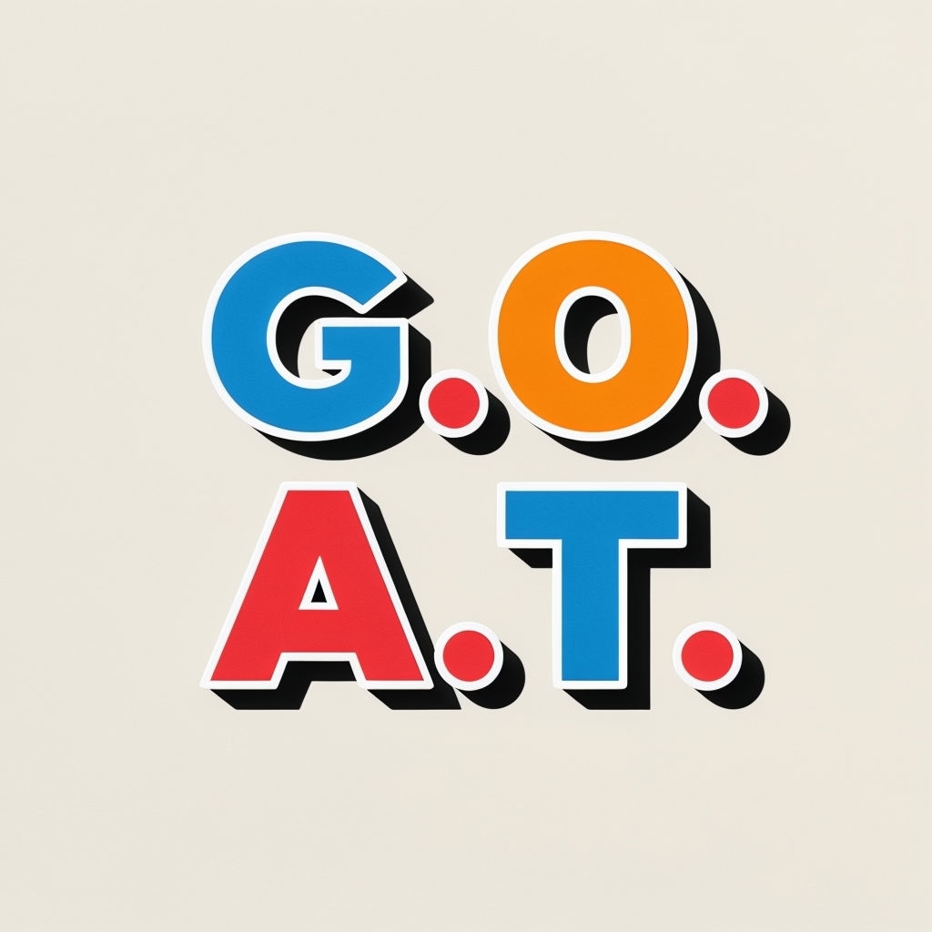 Colorful G.O.A.T. Motivational Graphic Design Hat