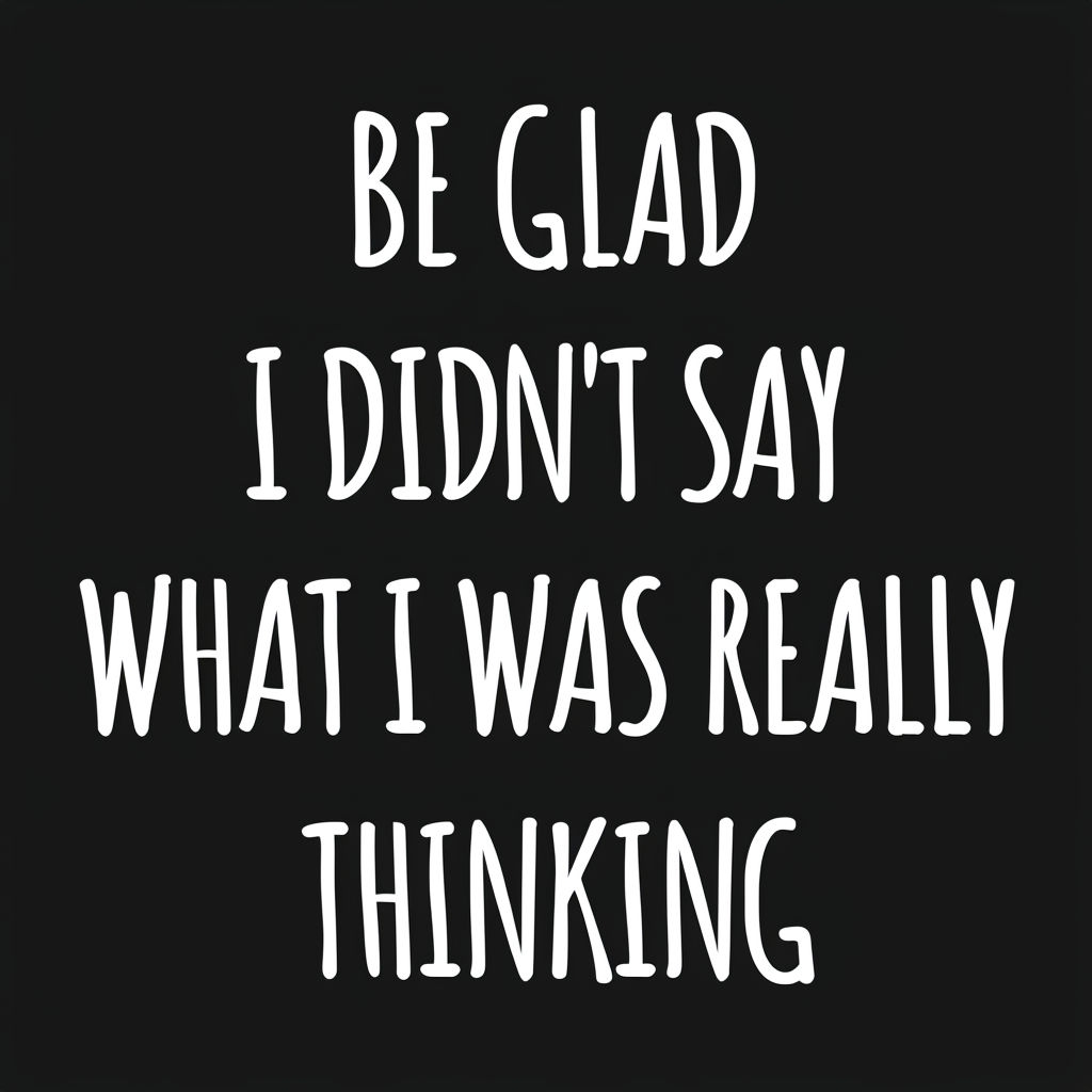 Bold Typography 'Be Glad I Didn't Say What I Was Thinking' Poster