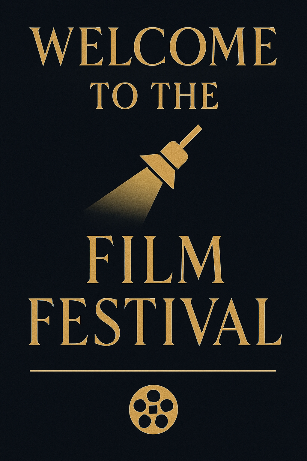 Elegant Gold Welcome to the Film Festival Poster Design Event Sign