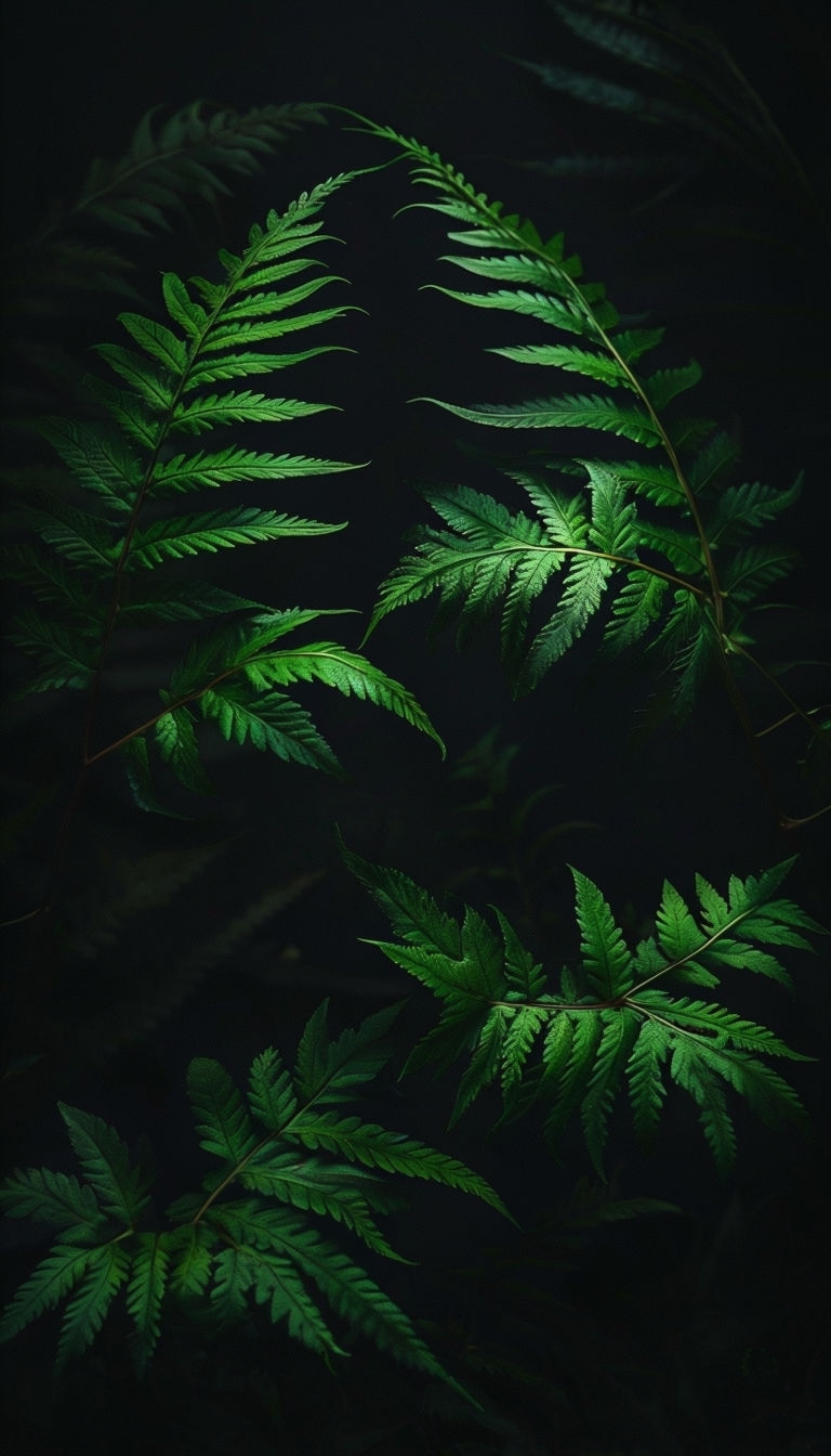 Elegant Green Fern Leaves Botanical Photography Phone Case Cover