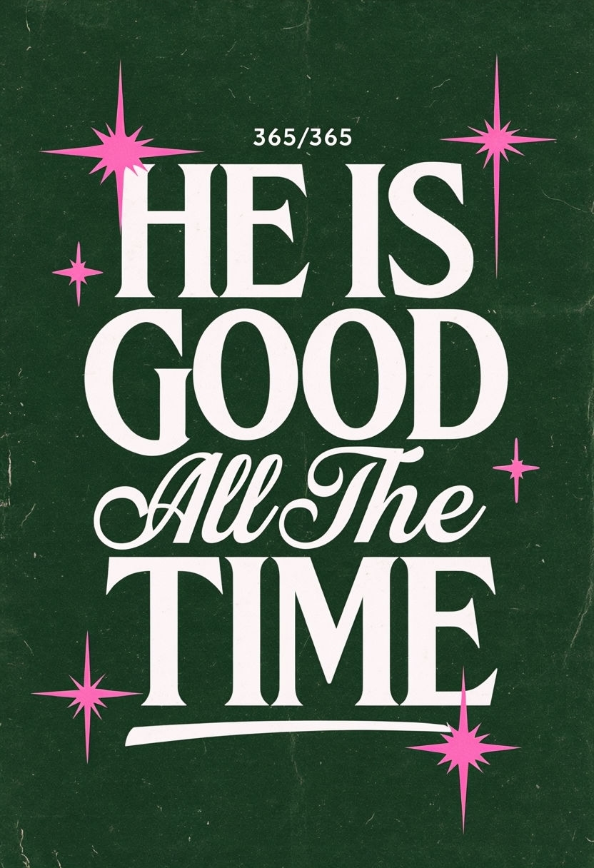 He Is Good All The Time Retro Typography T-Shirt