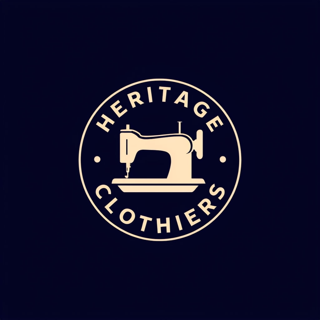 Vintage Heritage Clothiers Sewing Machine Logo