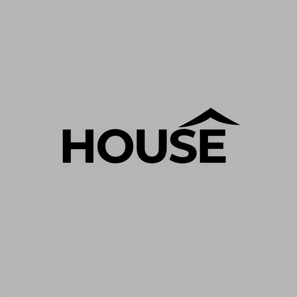 Minimalist HOUSE Logo with Stylized House Icon