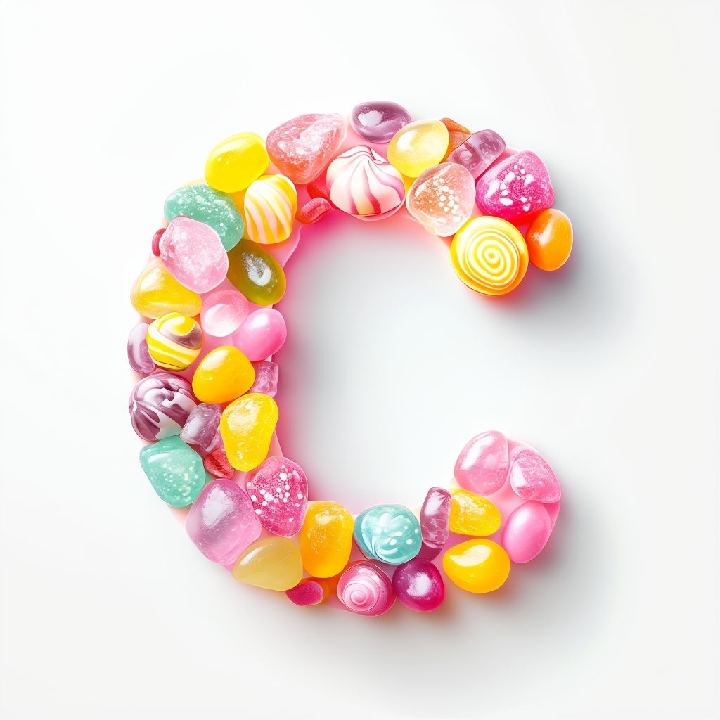 Colorful Candy-Inspired C Logo for Celebratory Branding Monogram