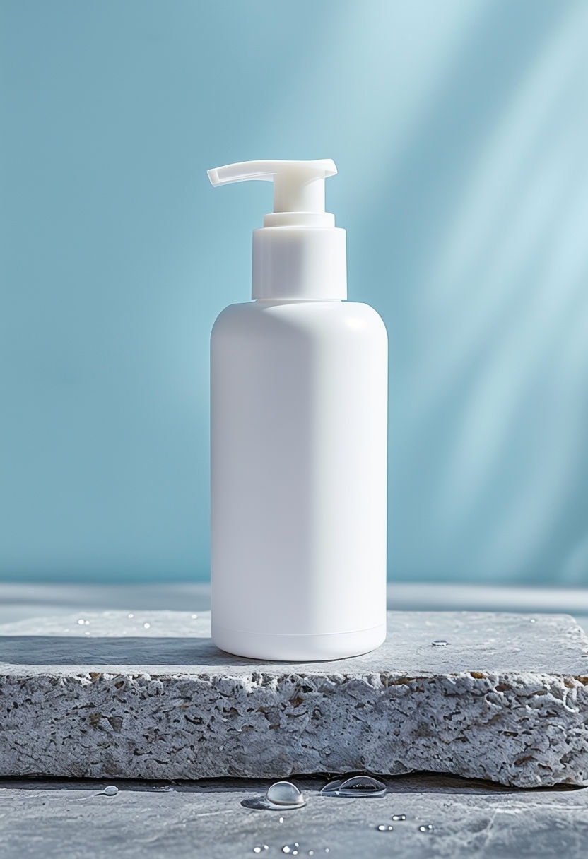 Clean Photorealistic White Pump Bottle Cosmetic Mockup