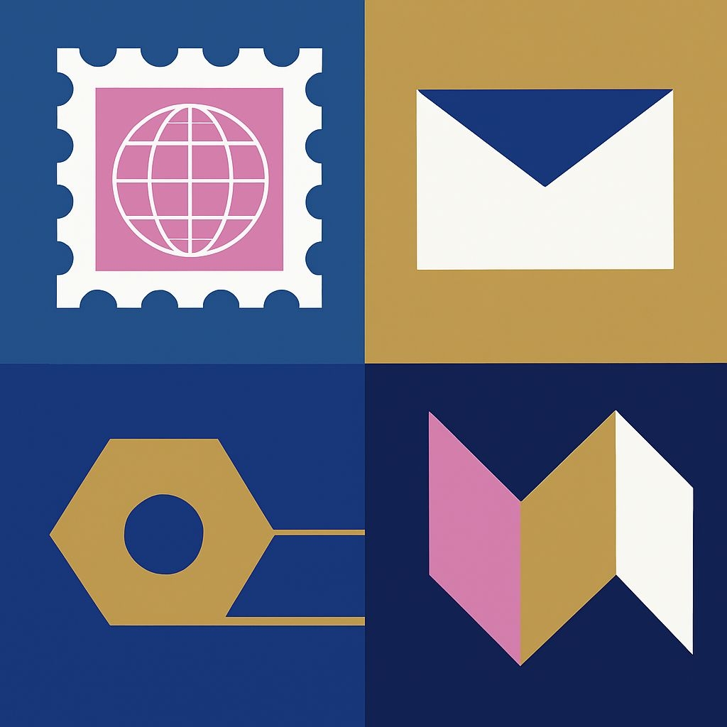 Stylized Minimalist Icons in Vibrant Colors Seamless Pattern